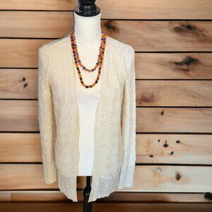 Cloud Chaser Long Sleeve Open Cardigan Ivory Colored Sweater in Size Small